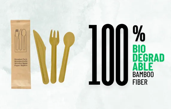 100% biodegradable in-flight cutlery set